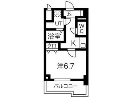 S-RESIDENCE 難波 VIALE(1K/9階)の間取り写真