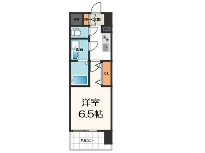 ファーストフィオーレ難波クレシア(1K/8階)の間取り写真