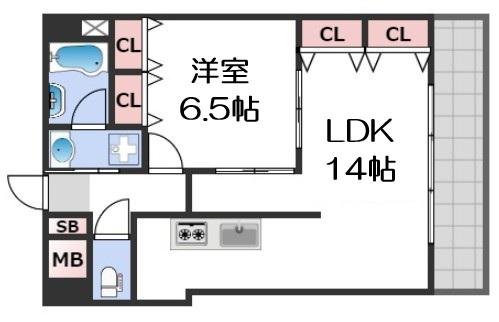 CITY SPIRE幸町(1LDK/12階)の間取り写真