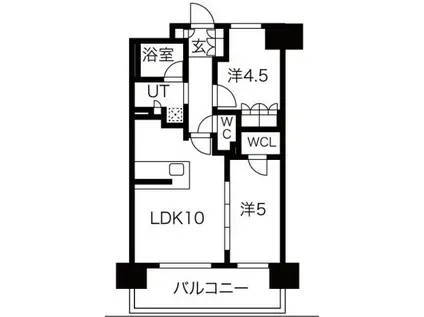 SK RESIDENCES SHINSAIBASHI(2LDK/6階)の間取り写真