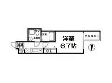 SERENITE本町エコート(1K/14階)の間取り写真