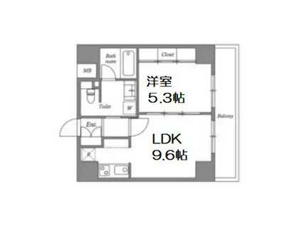 南堀江アパートメントグランデ(1LDK/9階)の間取り写真
