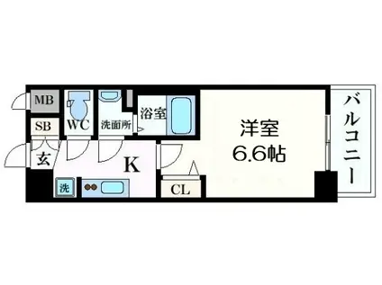プレサンスOSAKA DOMECITYスクエア(1K/7階)の間取り写真