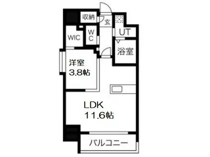 アバンティうめきた(1LDK/4階)の間取り写真
