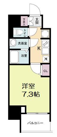WORVE大阪本町(1K/2階)の間取り写真