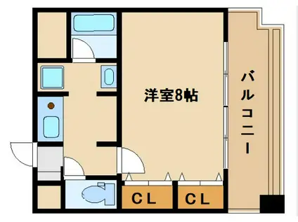 コスモリード谷町六丁目旧名称ドゥーエ谷町(1K/14階)の間取り写真