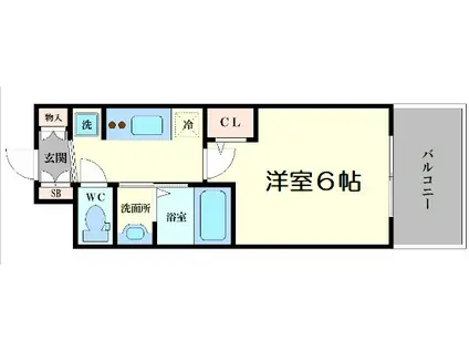 エステムコート大阪ウエストⅡ(1K/6階)の間取り写真