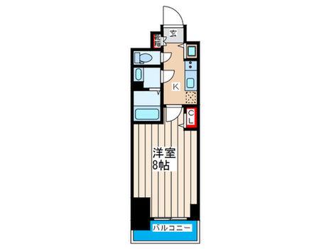 プレサンス谷町七丁目2(1K/12階)の間取り写真
