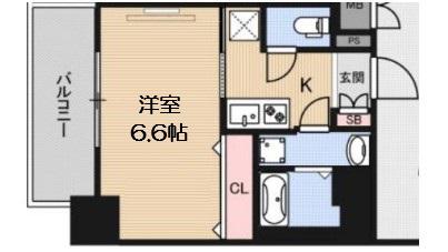 LUXE海老江Ⅱ(1K/8階)の間取り写真