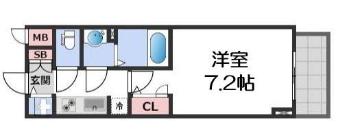 S-RESIDENCE堺筋本町DEUX(1K/9階)の間取り写真