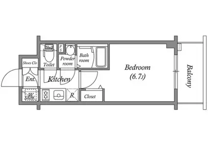 エスリード中之島ザ・コア(1K/5階)の間取り写真