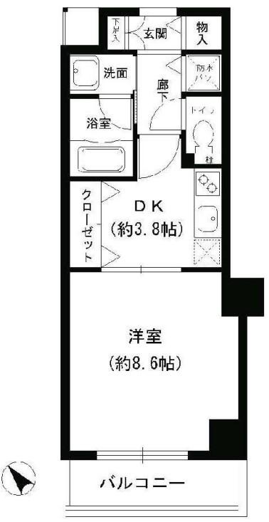 LOISIR KUSUNOKI(1DK/5階)の間取り写真