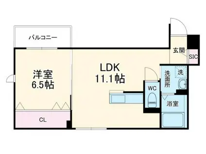 TRICERA COURT(1LDK/4階)の間取り写真