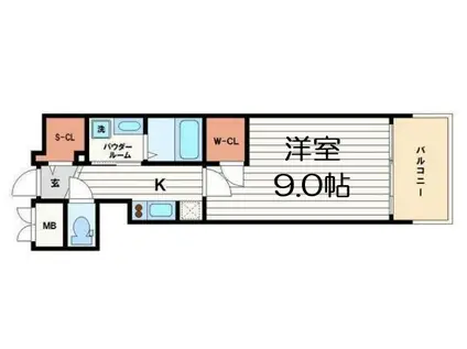 プレサンス堺筋本町駅前(1K/12階)の間取り写真