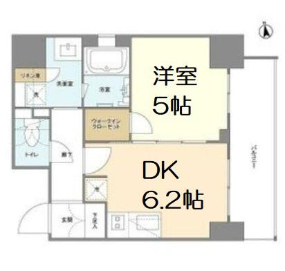 エステムコート北堀江Ⅱ(1DK/7階)の間取り写真
