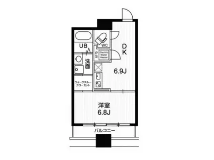 アーバンフラッツ瓦町(1DK/10階)の間取り写真