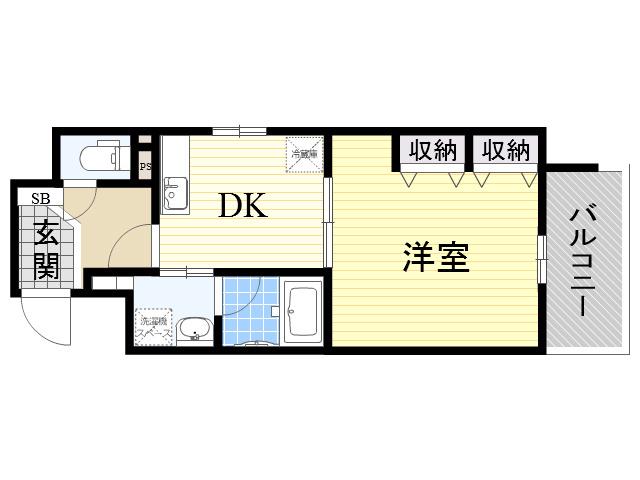 WILL DO 天満橋(1DK/4階)の間取り写真