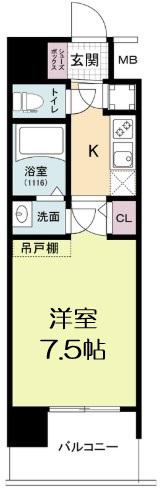 セレニテ東三国ミラク(1K/8階)の間取り写真