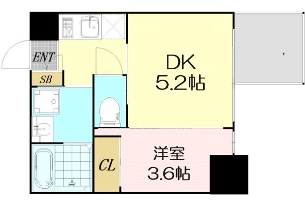 セレニテ本町リアン(2K/10階)の間取り写真