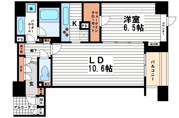 プライムアーバン堺筋本町(1LDK/7階)の間取り写真