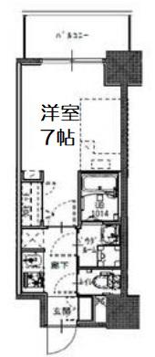 S-RESIDENCE福島玉川UNO(1K/9階)の間取り写真