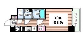 プレサンス塚本グランゲート(1K/6階)の間取り写真