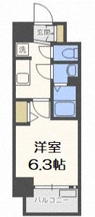 ララプレイス難波メティス(1K/5階)の間取り写真
