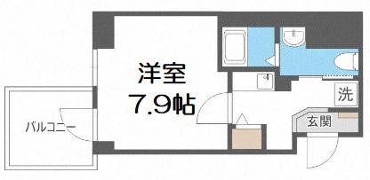 エグゼ難波南Ⅵ(1K/3階)の間取り写真