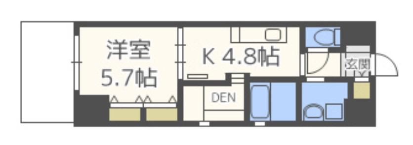 ARROW FIELDS 貮番館(1K/8階)の間取り写真