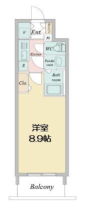 プライムアーバン御堂筋本町(1K/15階)の間取り写真