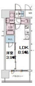 スプランディッドライズ新大阪ノース(1LDK/10階)の間取り写真