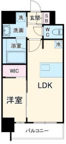D.CLAREST本庄東FJRE(1LDK/7階)の間取り写真
