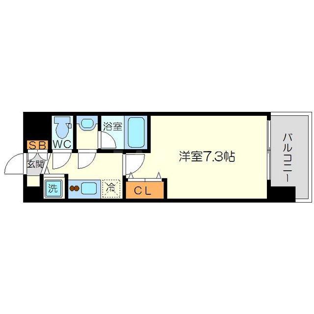 レオングラン新大阪レジデンス(1K/9階)の間取り写真