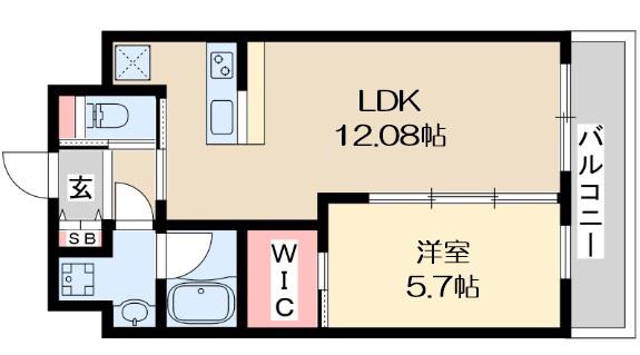 プレジオ東三国(1LDK/3階)の間取り写真