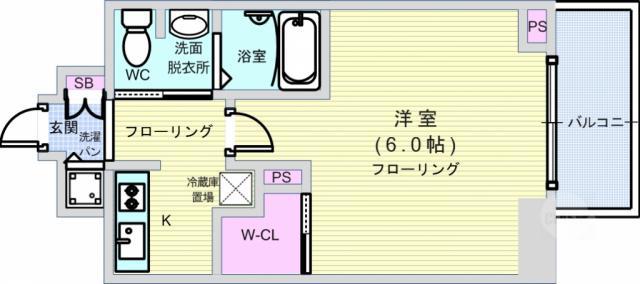 エスリード阿波座サウスプレイス(1K/8階)の間取り写真
