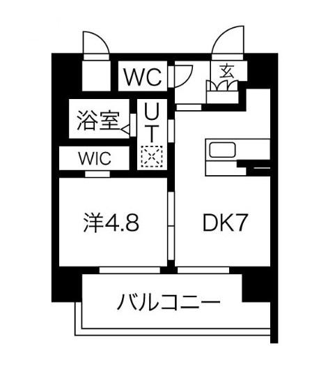コスモリード大阪福島(1K/5階)の間取り写真