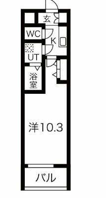 THE MUSIC COURT(1K/8階)の間取り写真