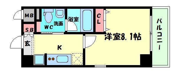 グルーヴ日本橋(1K/7階)の間取り写真