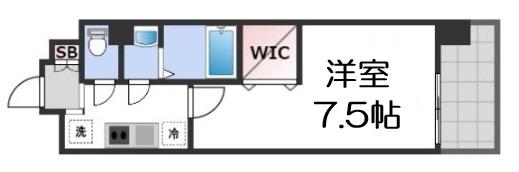 LUXE難波南(1K/9階)の間取り写真
