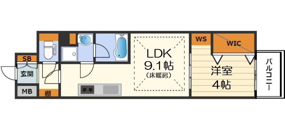 アーバネックス梅田中崎町(1LDK/6階)の間取り写真