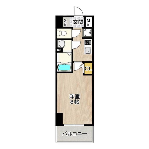 PHOENIX新大阪(1K/8階)の間取り写真
