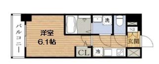 エスリード南森町ラグシス(1K/10階)の間取り写真