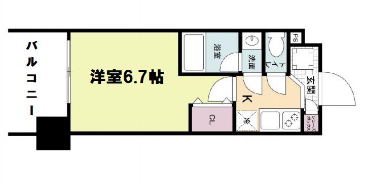 レジディア新大阪(1K/6階)の間取り写真