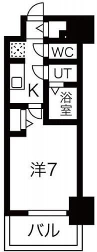 ファステートNAMBA華月(1K/9階)の間取り写真