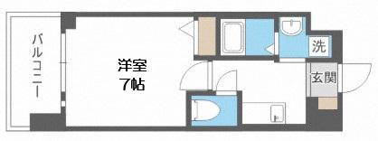 S-FORT難波西(1K/3階)の間取り写真