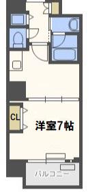 エスライズ西本町Ⅱ(1DK/10階)の間取り写真