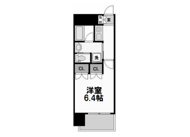 サムティ三国本町レジデンス(1K/3階)の間取り写真