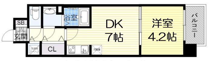 レオンコンフォート梅田北(1DK/8階)の間取り写真