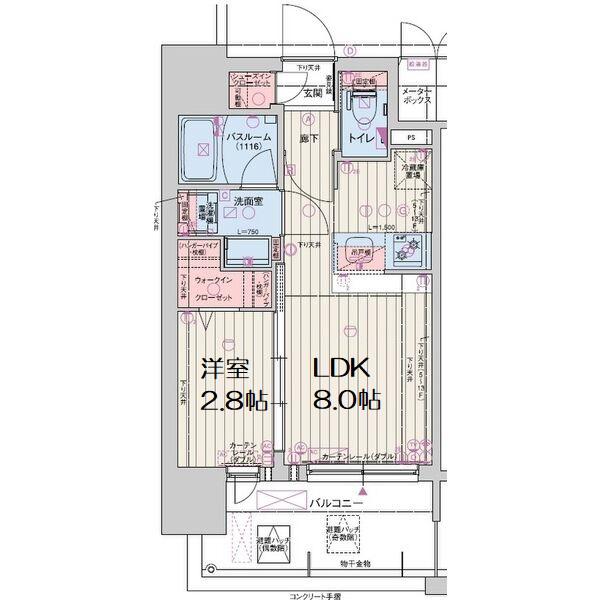 レオンコンフォート十三(1LDK/10階)の間取り写真