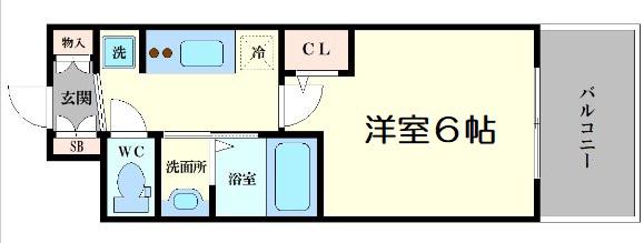 エステムコート大阪ウエストⅡ(1K/7階)の間取り写真